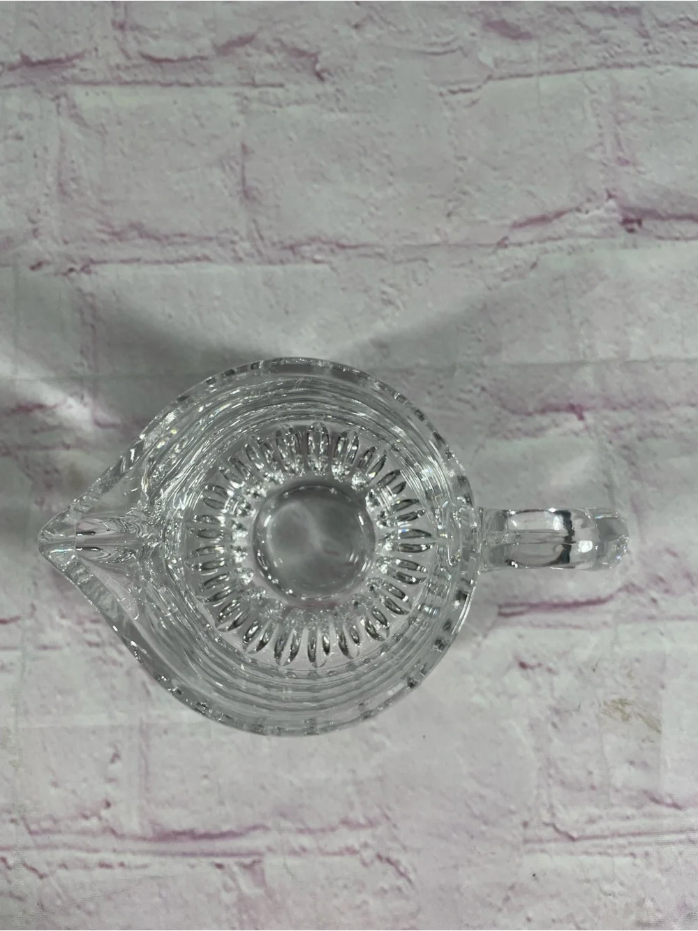 Vintage Gorham Crystal Lyric Clear Glass Creamer Faceted Bottom 3”